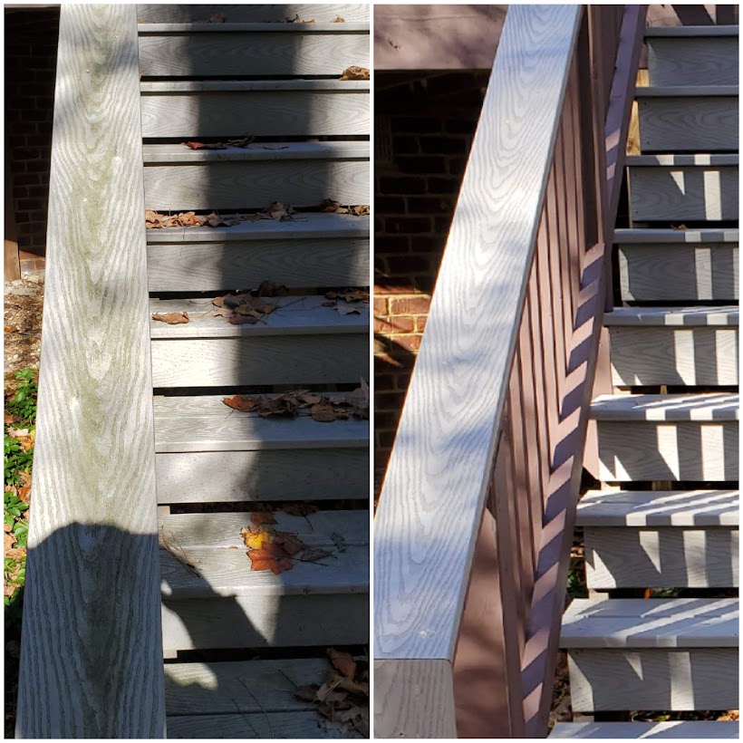 Deck Stairs and Railing Washed in Williamsburg, VA