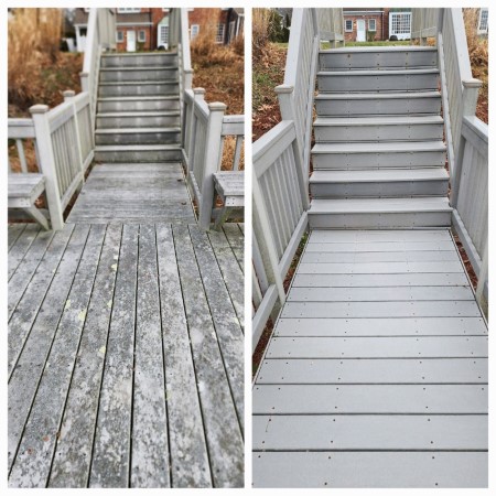 A Composite Stairs/Deck Washing Project in Newport News, VA